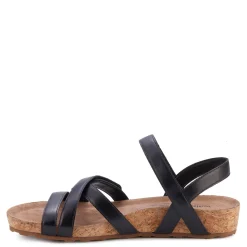 Footbed Sandals*Ros Hommerson Women's , Pool Sandal Black Leather