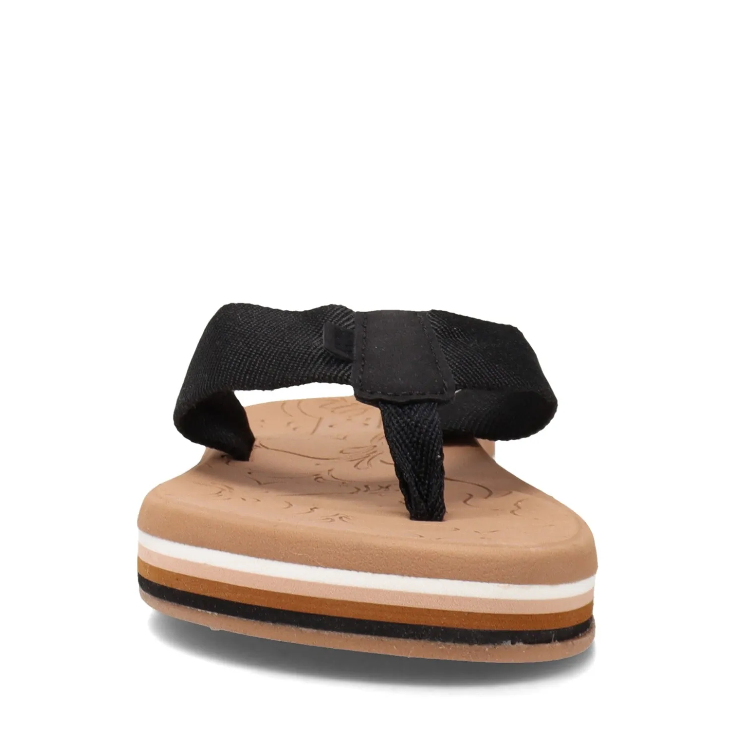 Flip Flops*Roxy Women's , Colby Hi Flip Flop Black Tan