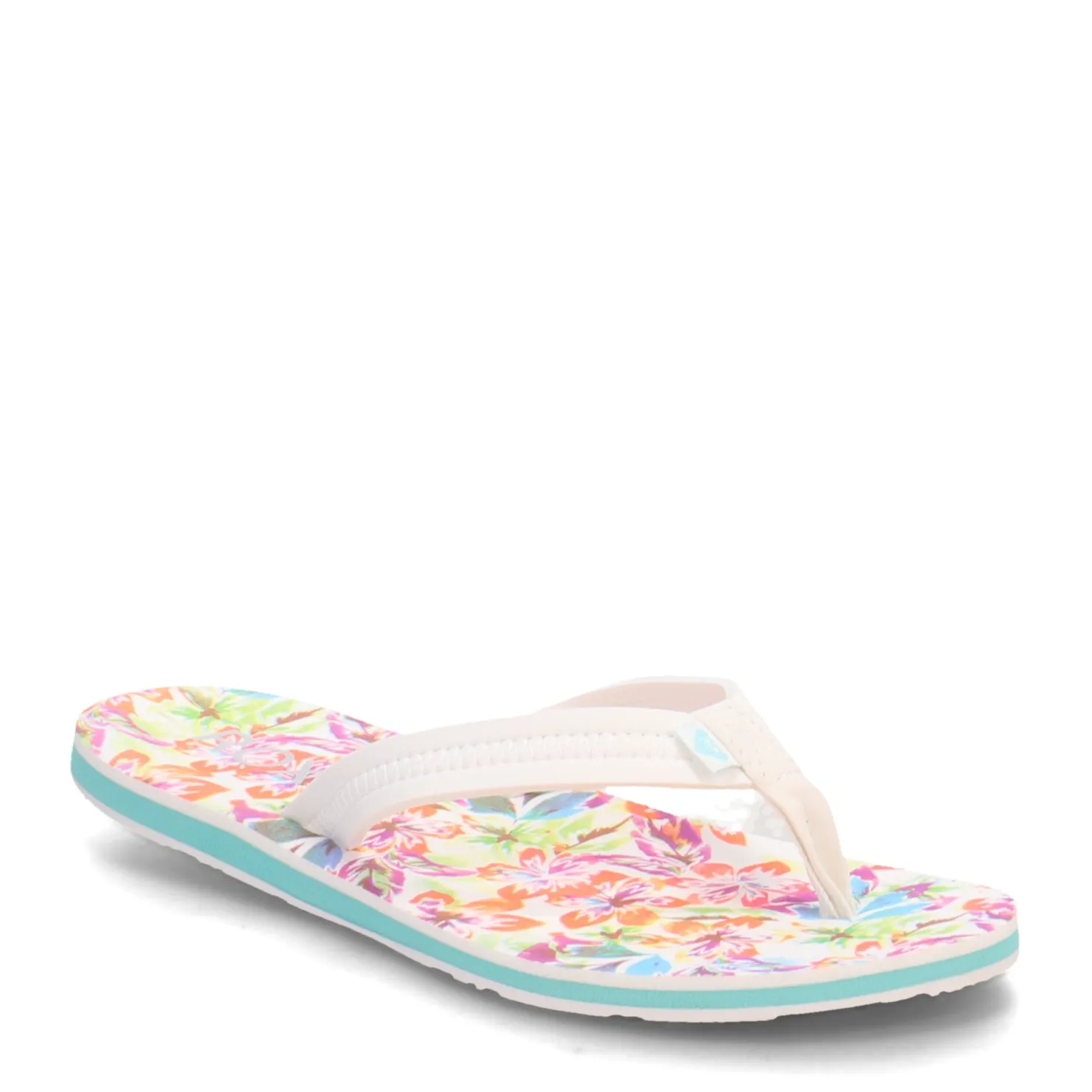 Flip Flops*Roxy Women's , Vista Loreto Flip Flop White Blue