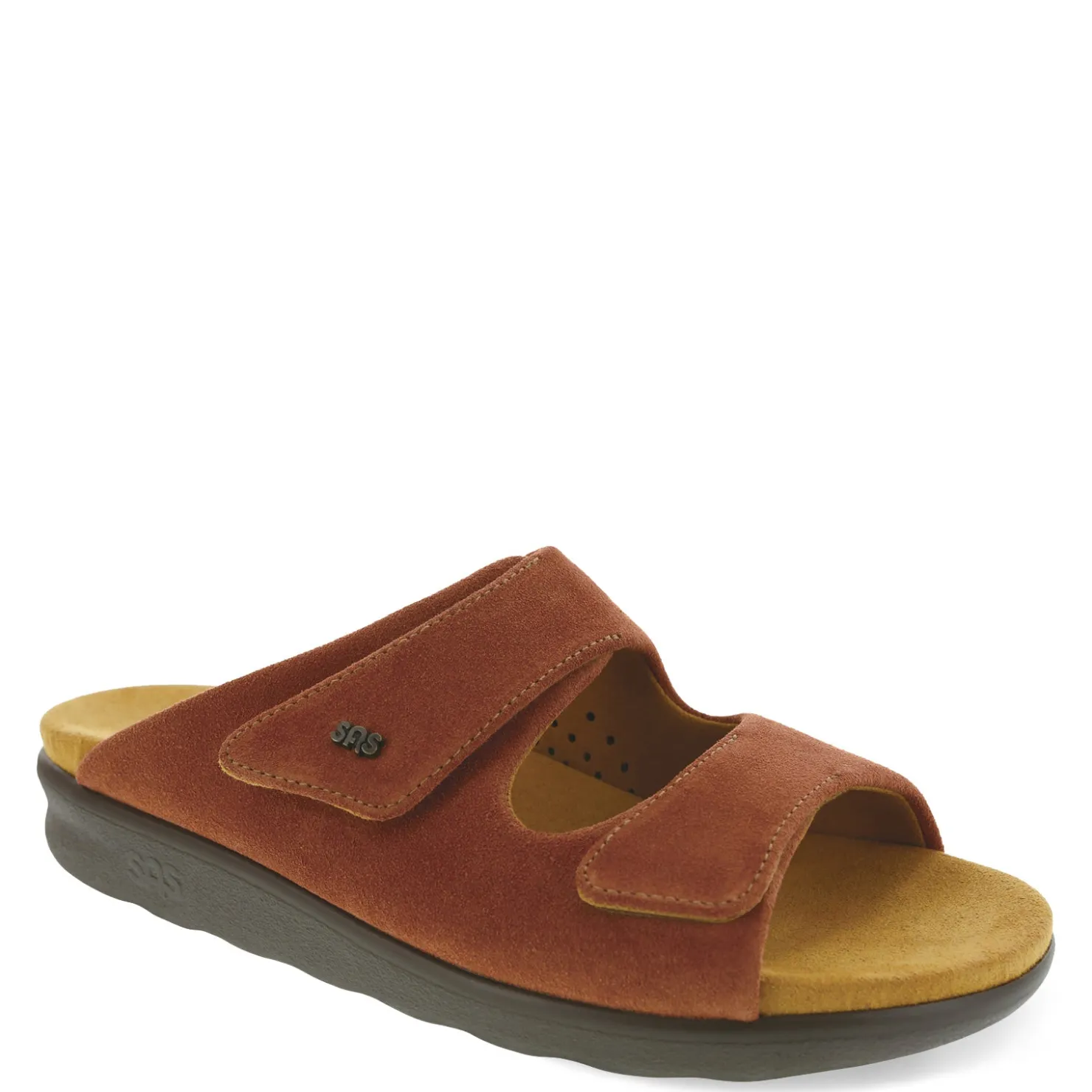 Footbed Sandals*SAS Women's , Cozy Slide Sandal Rust
