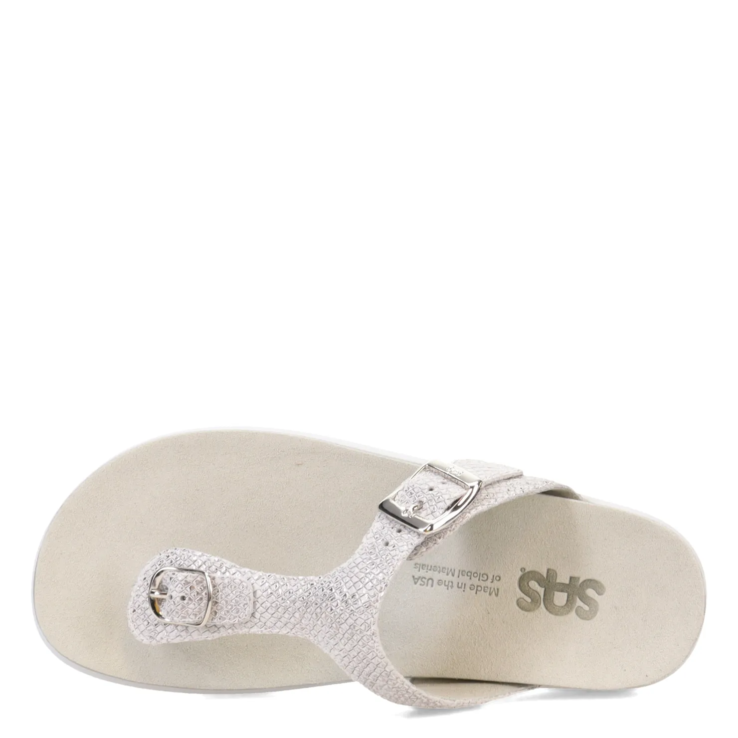 Footbed Sandals*SAS Women's , Sanibel Thong Sandal Plata