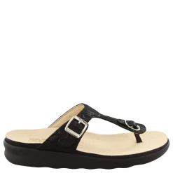 Flip Flops*SAS Women's , Sanibel T-Strap Slide Sandal Black Snake