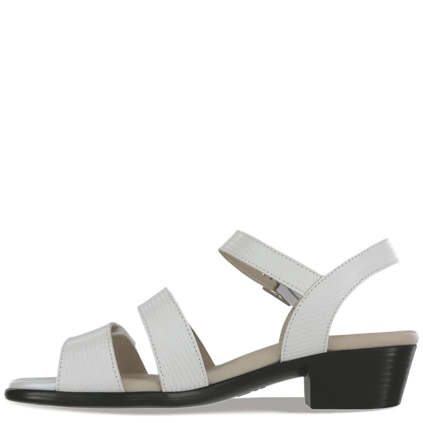 Heeled Sandals*SAS Women's , Savanna Sandal White Lizard Print