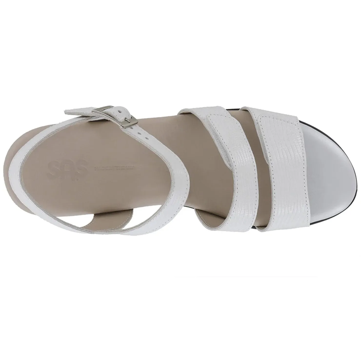 Heeled Sandals*SAS Women's , Savanna Sandal White Lizard Print