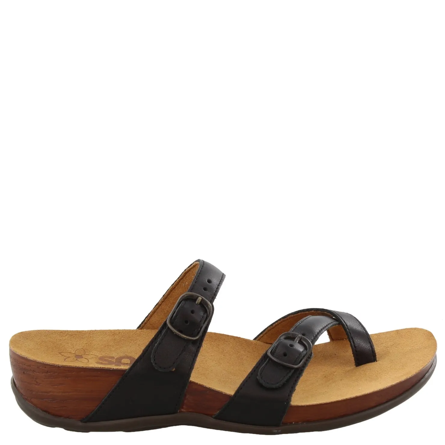 Footbed Sandals*SAS Women's , Shelly Toe Loop Slide Sandal Black