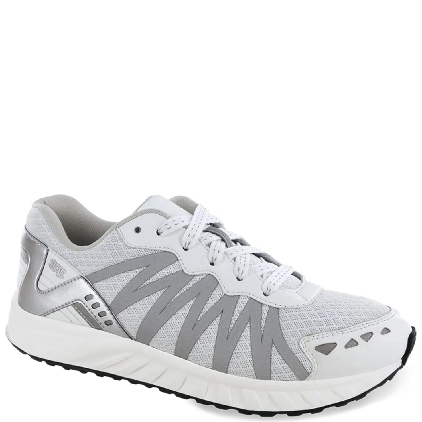 Walking*SAS Women's , Tempo Sneaker White Silver