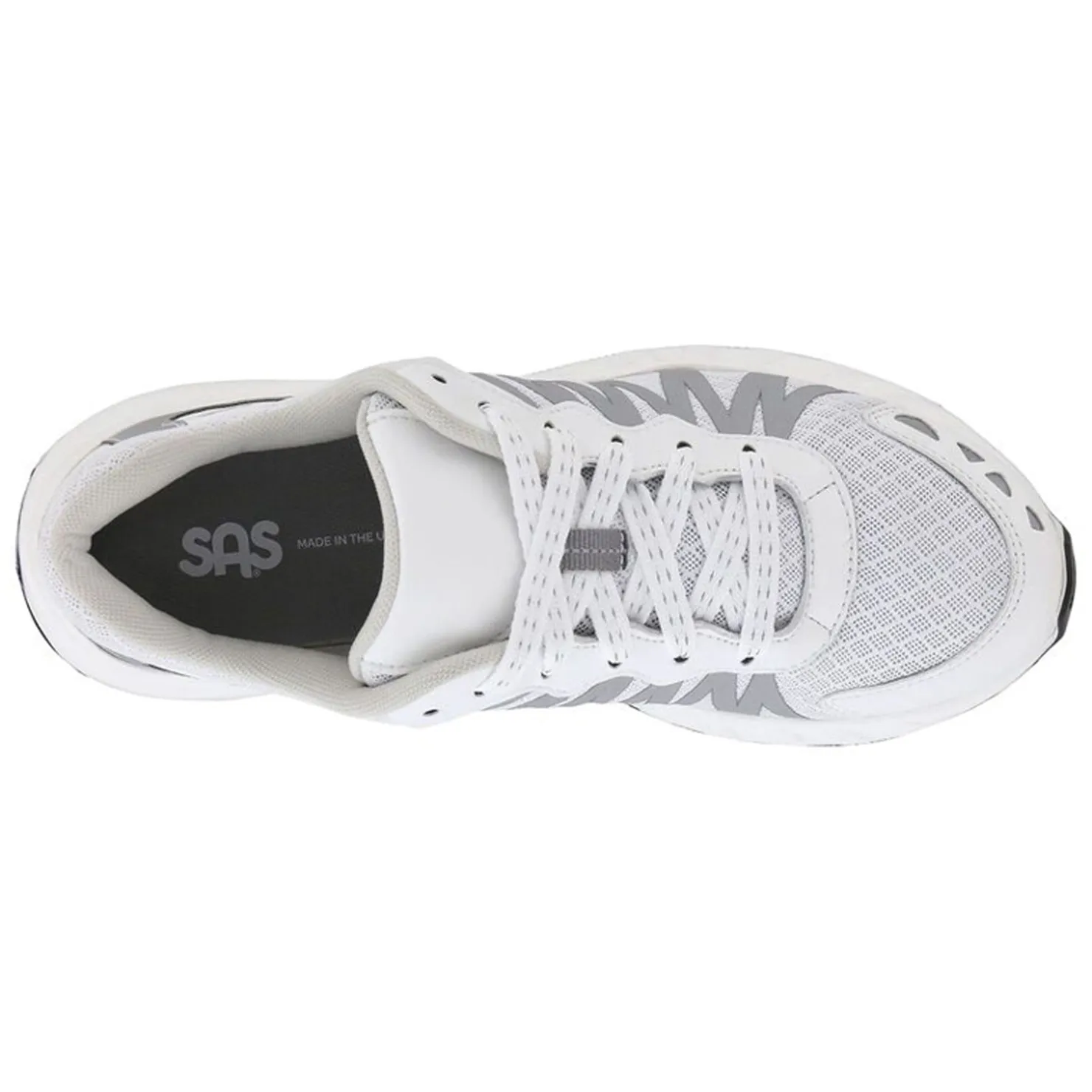 Walking*SAS Women's , Tempo Sneaker White Silver
