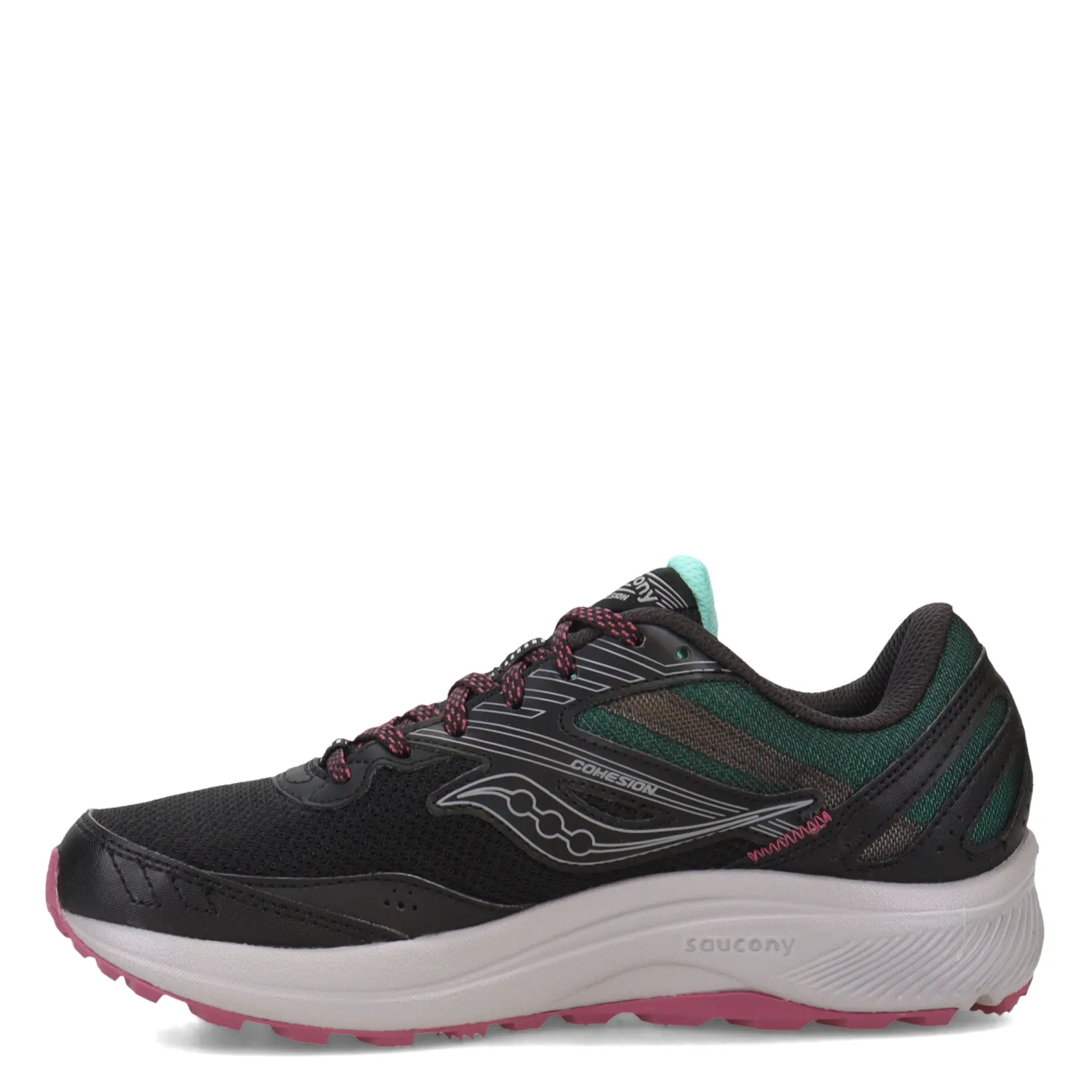 Trail & Hiking*Saucony Women's , Cohesion TR15 Trail Running - Wide Width Black/Dusk/Mint