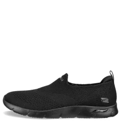 Walking*Skechers Women's , Arch Fit Refine - Don't Go Slip-On - Wide Width Black