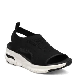 Wedges*Skechers Women's , Arch Fit - City Catch Sandal Black