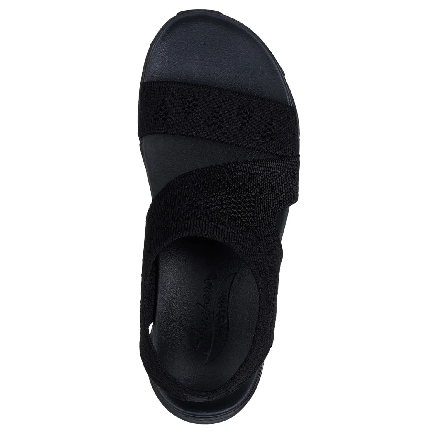 Wedges*Skechers Women's , Arch Fit - Brightest Day Sandal Solid Black