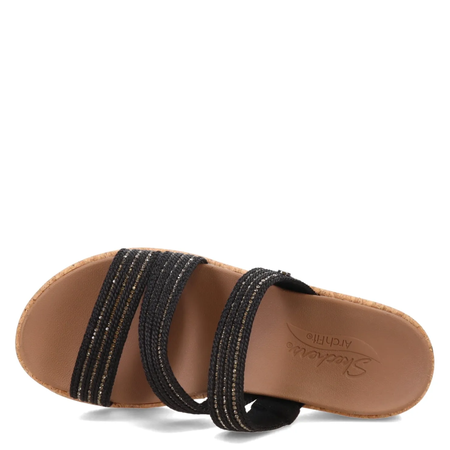 Wedges*Skechers Women's , Arch Fit Beverlee - Always Classy Sandal Black