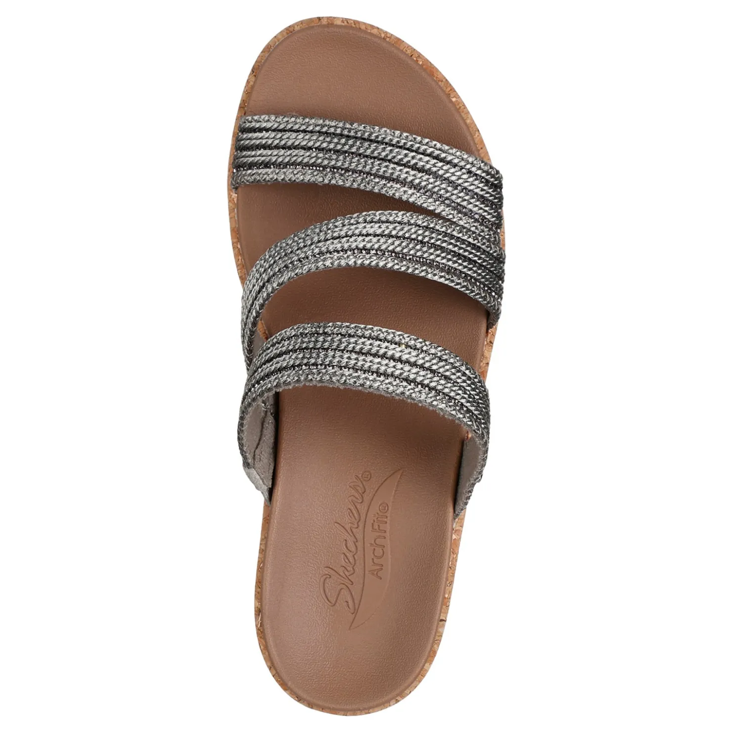 Wedges*Skechers Women's , Arch Fit Beverlee - Always Classy Sandal Pewter
