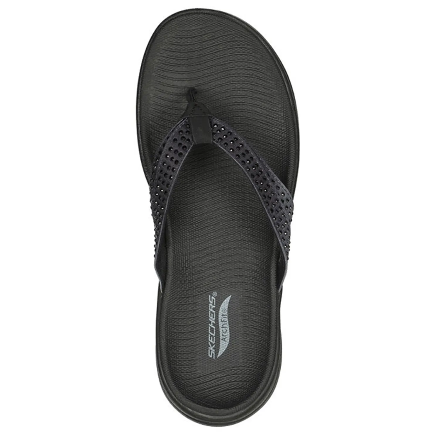 Flip Flops*Skechers Women's , Arch Fit Radiance - Mesmerize Sandal Black