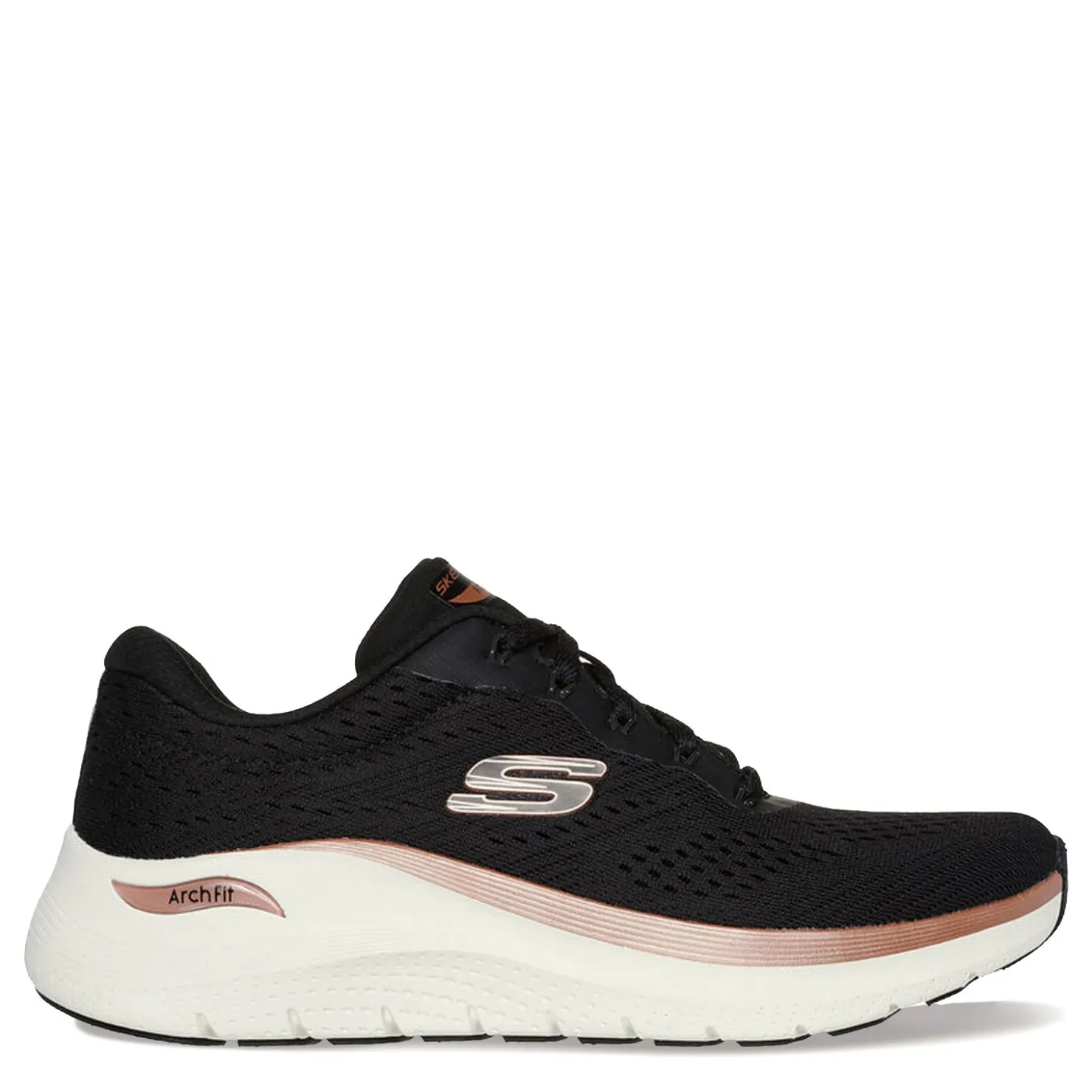 Walking*Skechers Women's , Arch Fit 2.0 - Glow The Distance Sneaker Black/Rose Gold