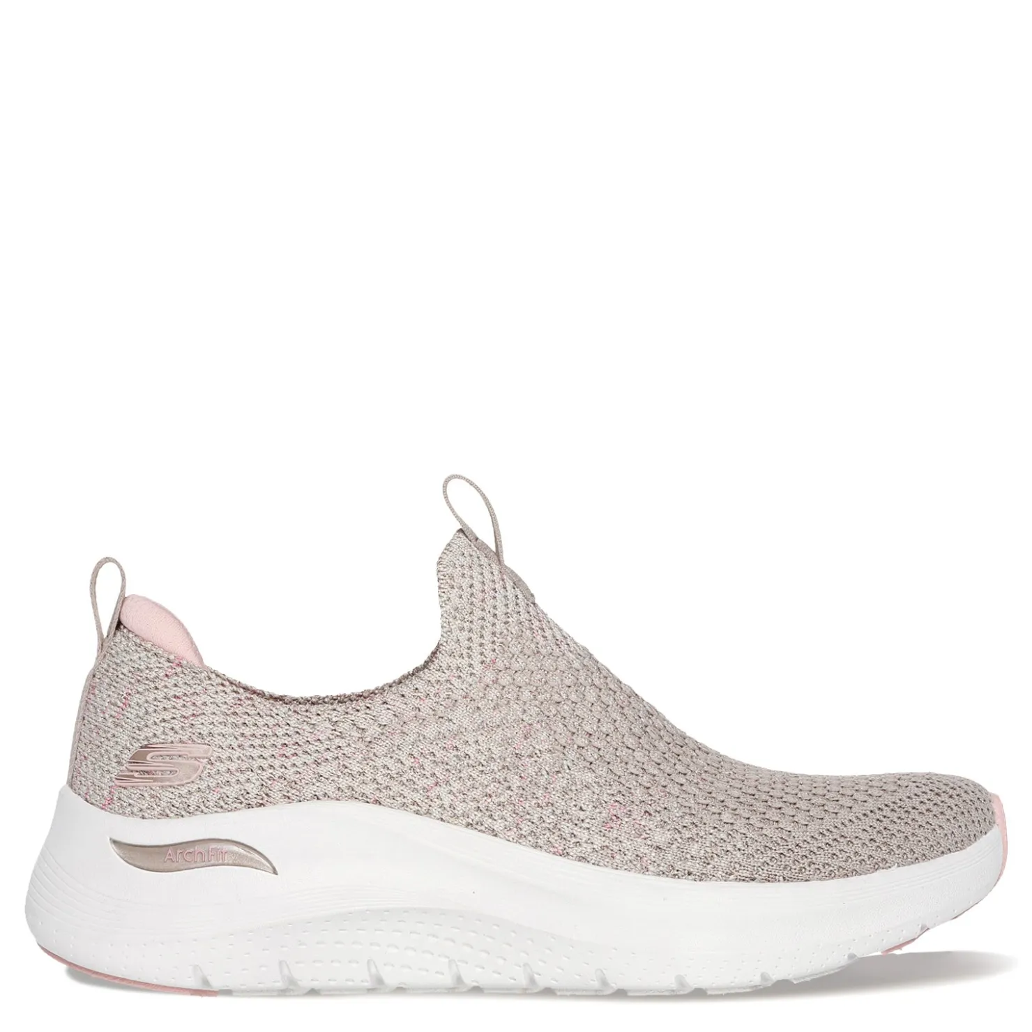 Walking*Skechers Women's , Arch Fit 2.0 - Sheer Shimmer Sneaker Taupe