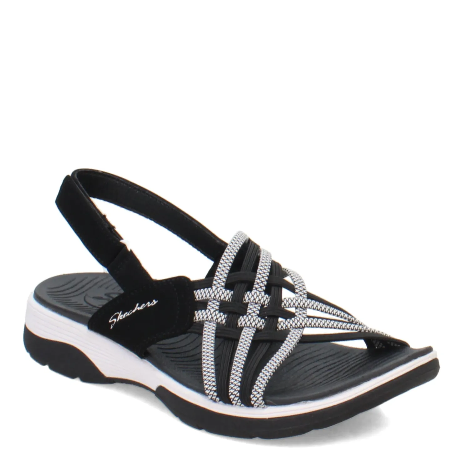Outdoor & Hiking*Skechers Women's , Arch Fit Reggae Sport Sandal Black/White