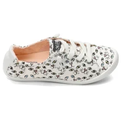 Fashion & Street*Skechers Women's , BOBS Beach Bingo - Painter Paws Sneaker White Multi