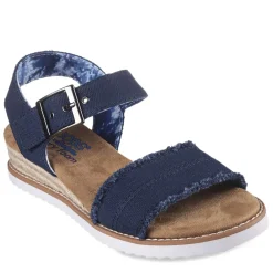 Wedges*Skechers Women's , BOBS Desert Kiss - Adobe Princess Sandal Navy
