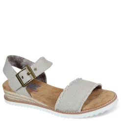 Wedges*Skechers Women's , BOBS Desert Kiss - Adobe Princess Sandal Taupe
