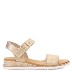 Wedges*Skechers Women's , BOBS Desert Kiss - Gold Crush Sandal Champagne