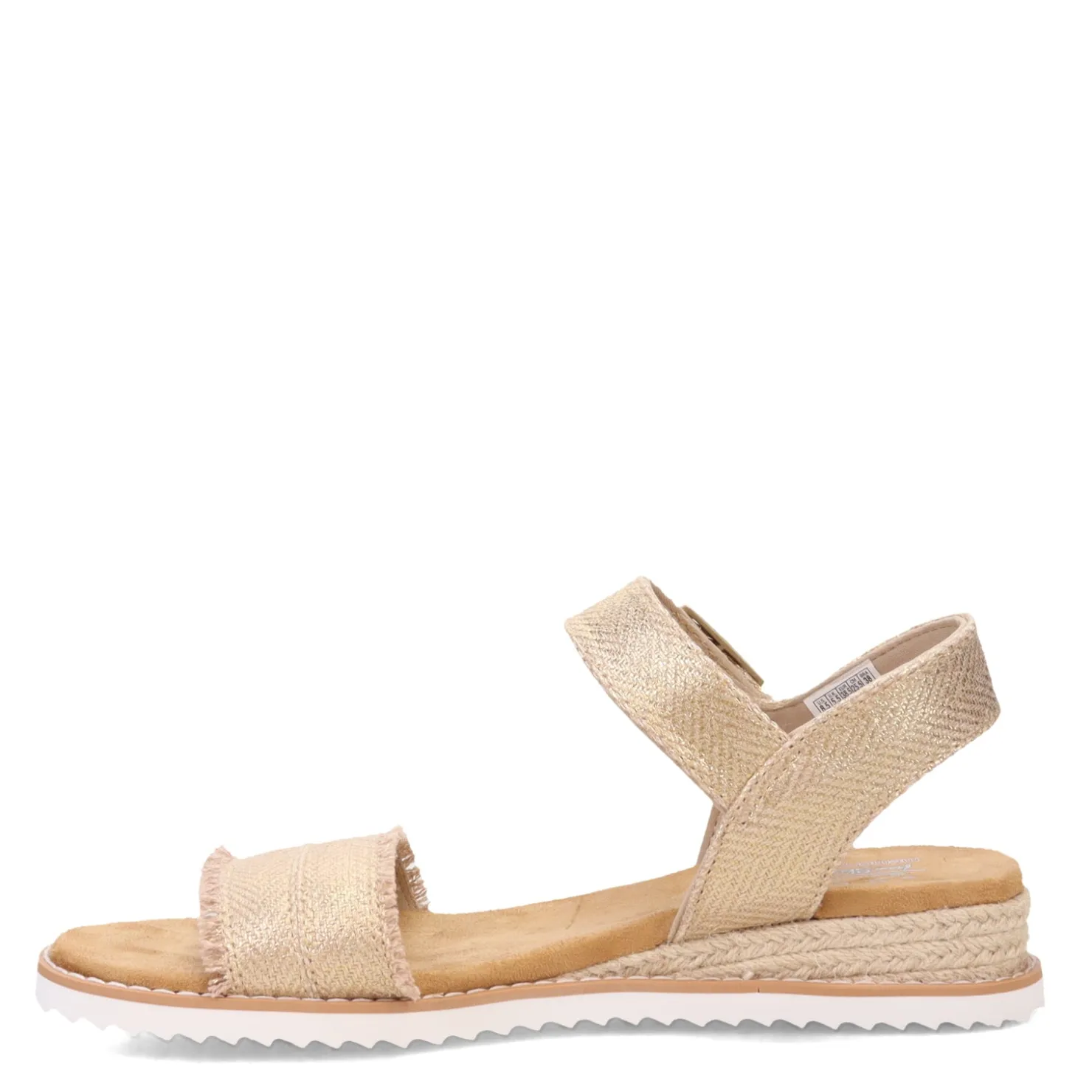 Wedges*Skechers Women's , BOBS Desert Kiss - Gold Crush Sandal Champagne
