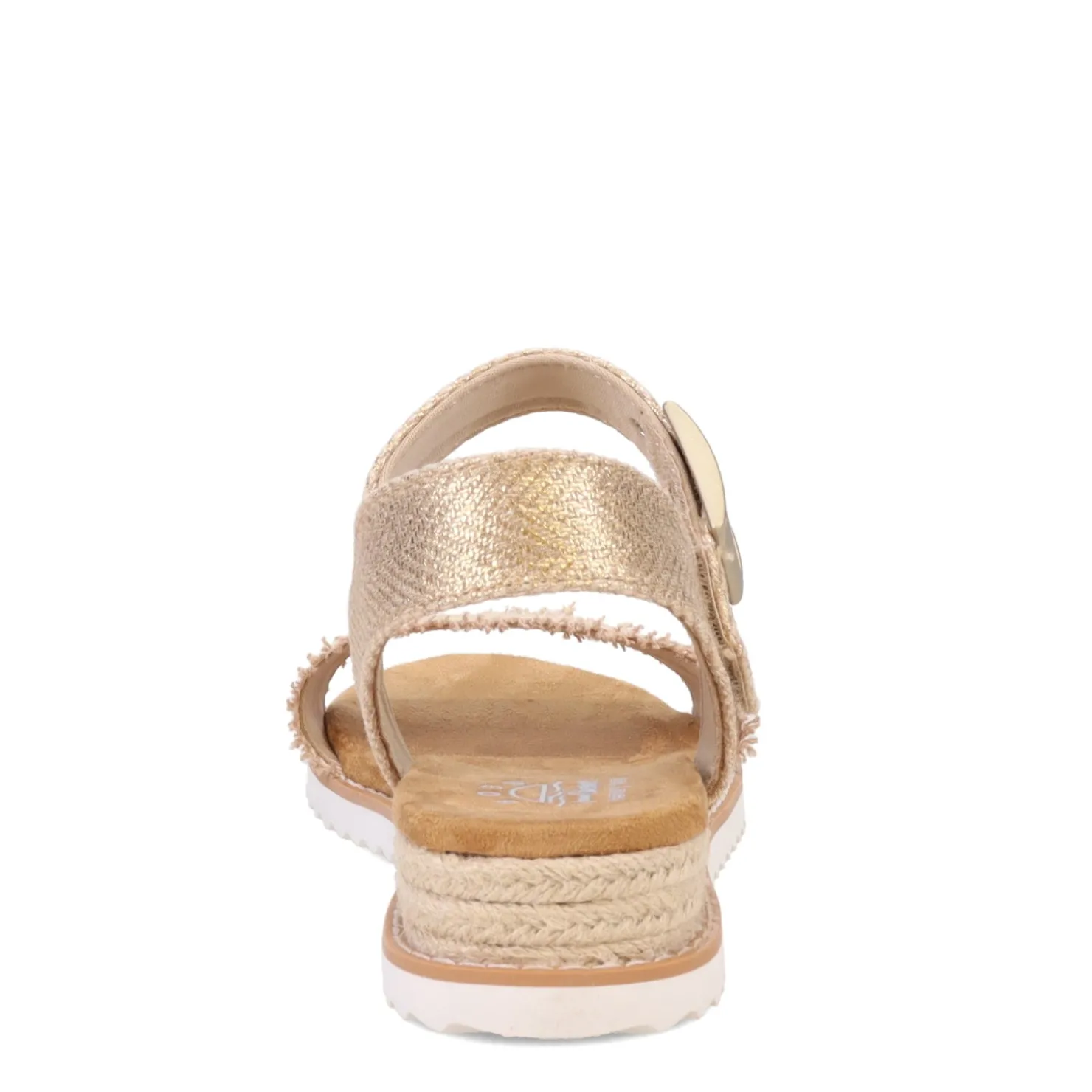 Wedges*Skechers Women's , BOBS Desert Kiss - Gold Crush Sandal Champagne