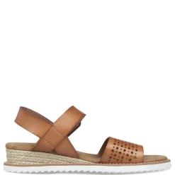 Wedges*Skechers Women's , BOBS Desert Kiss - Sunny Flair Sandal Luggage