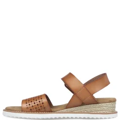 Wedges*Skechers Women's , BOBS Desert Kiss - Sunny Flair Sandal Luggage
