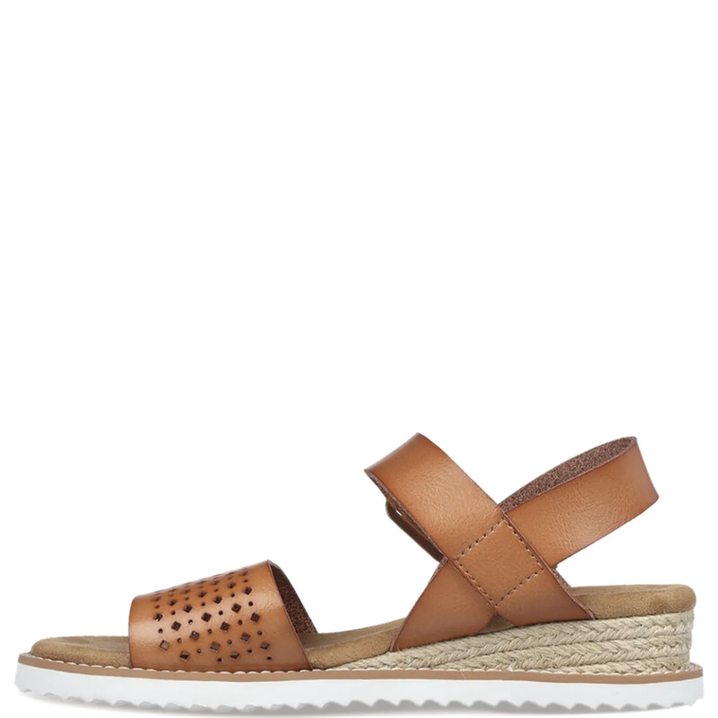 Wedges*Skechers Women's , BOBS Desert Kiss - Sunny Flair Sandal Luggage
