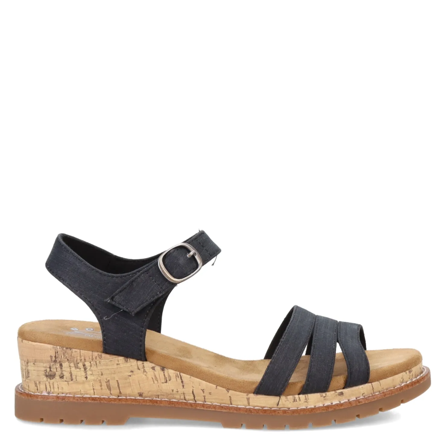 Wedges*Skechers Women's , BOBS Desert Chill - Evening Sun Sandal Charcoal