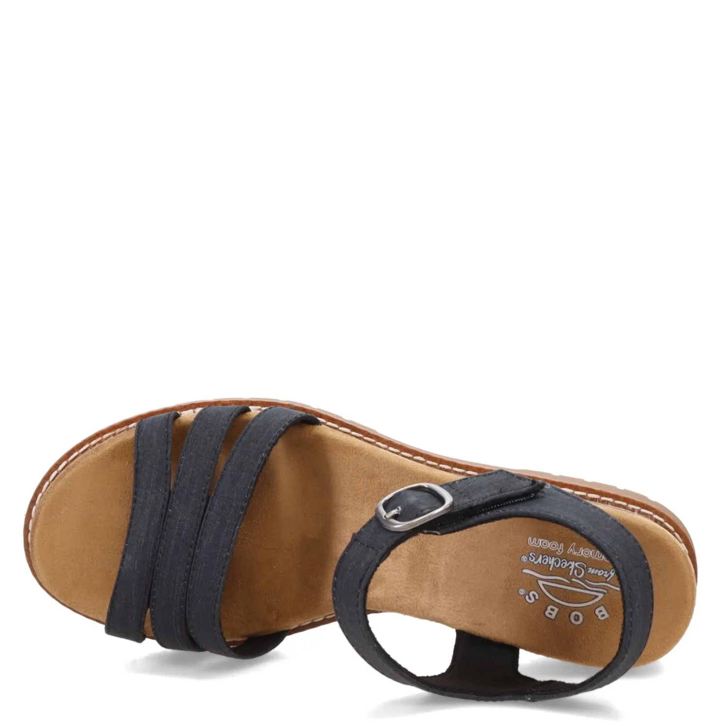 Wedges*Skechers Women's , BOBS Desert Chill - Evening Sun Sandal Charcoal