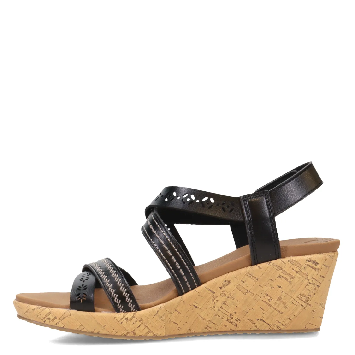 Wedges*Skechers Women's Cali, Beverlee - Delicate Glow Sandal Black