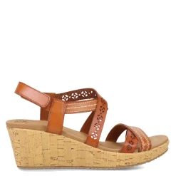 Wedges*Skechers Women's Cali, Beverlee - Delicate Glow Sandal Luggage