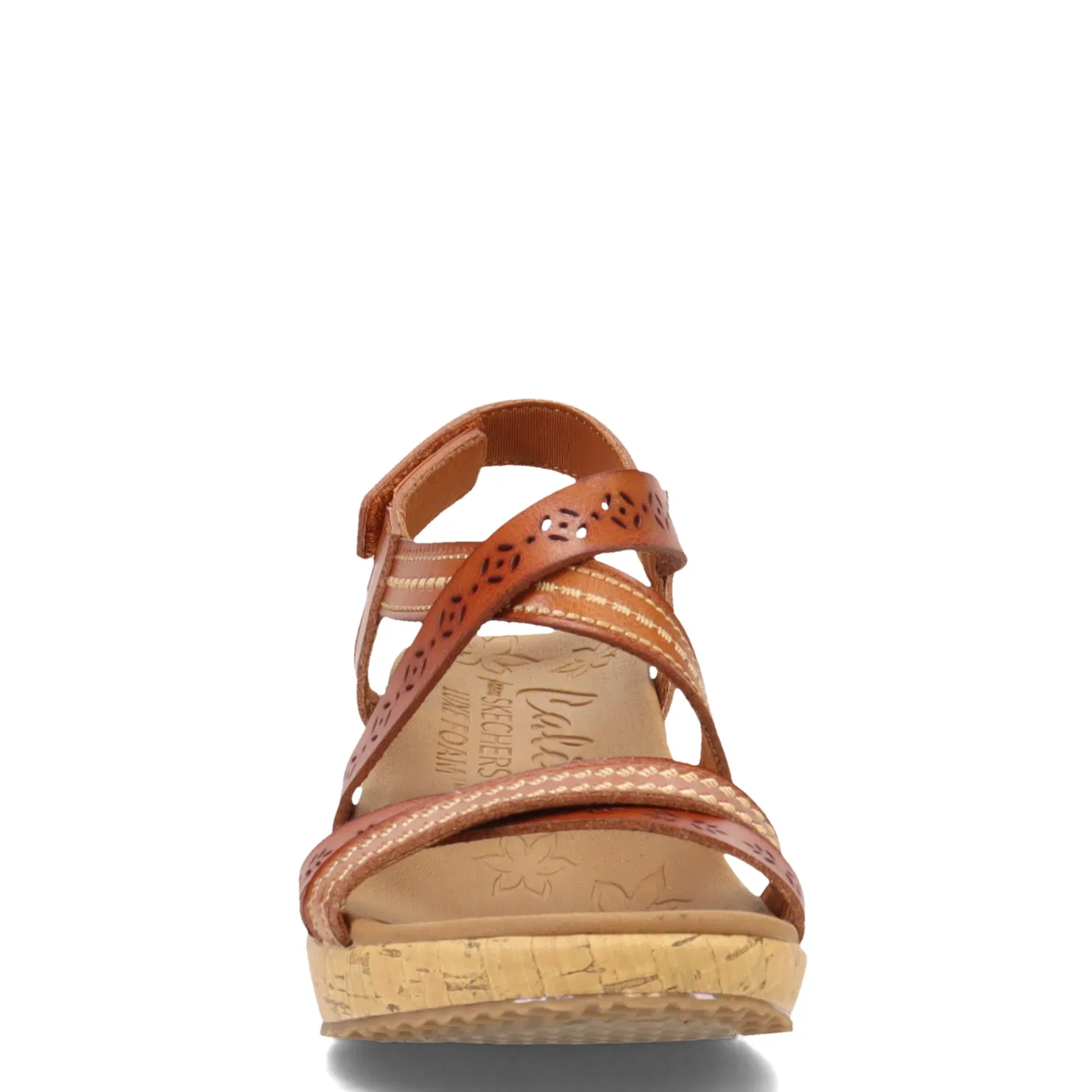Wedges*Skechers Women's Cali, Beverlee - Delicate Glow Sandal Luggage
