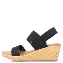 Wedges*Skechers Women's Cali, Beverlee - Sheer Luck Sandal Black