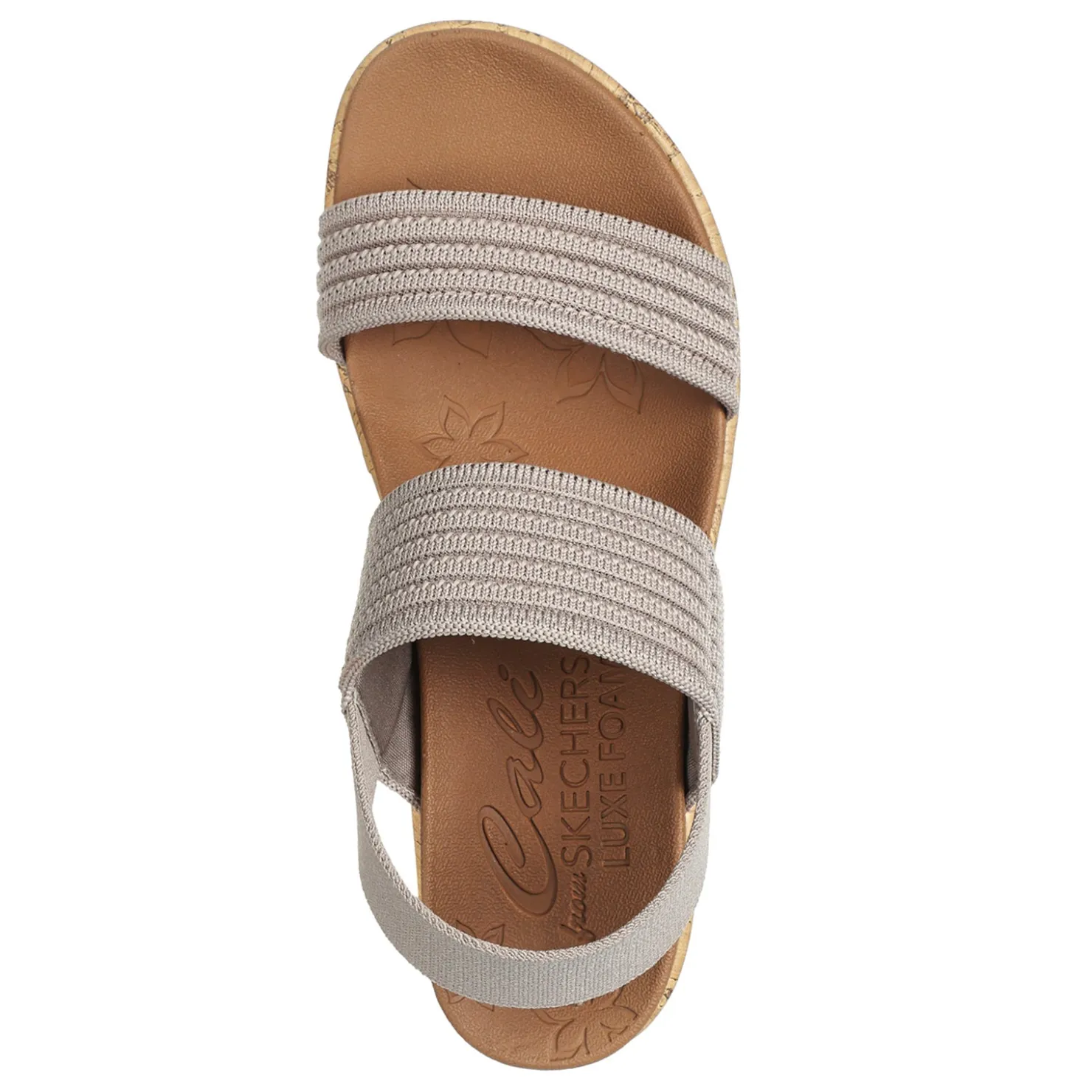 Wedges*Skechers Women's Cali, Beverlee - Sheer Luck Sandal Taupe