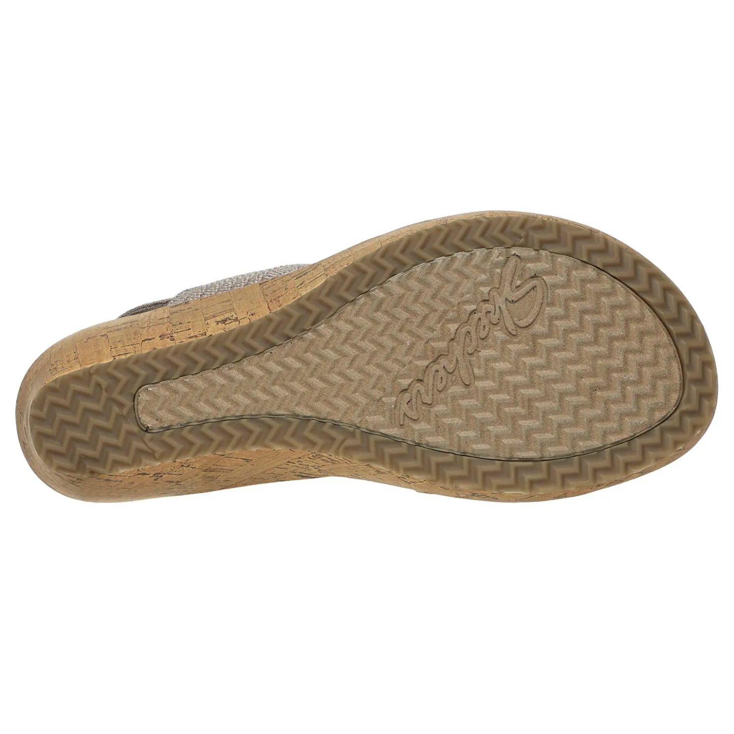 Wedges*Skechers Women's Cali, Beverlee - Sheer Luck Sandal Taupe