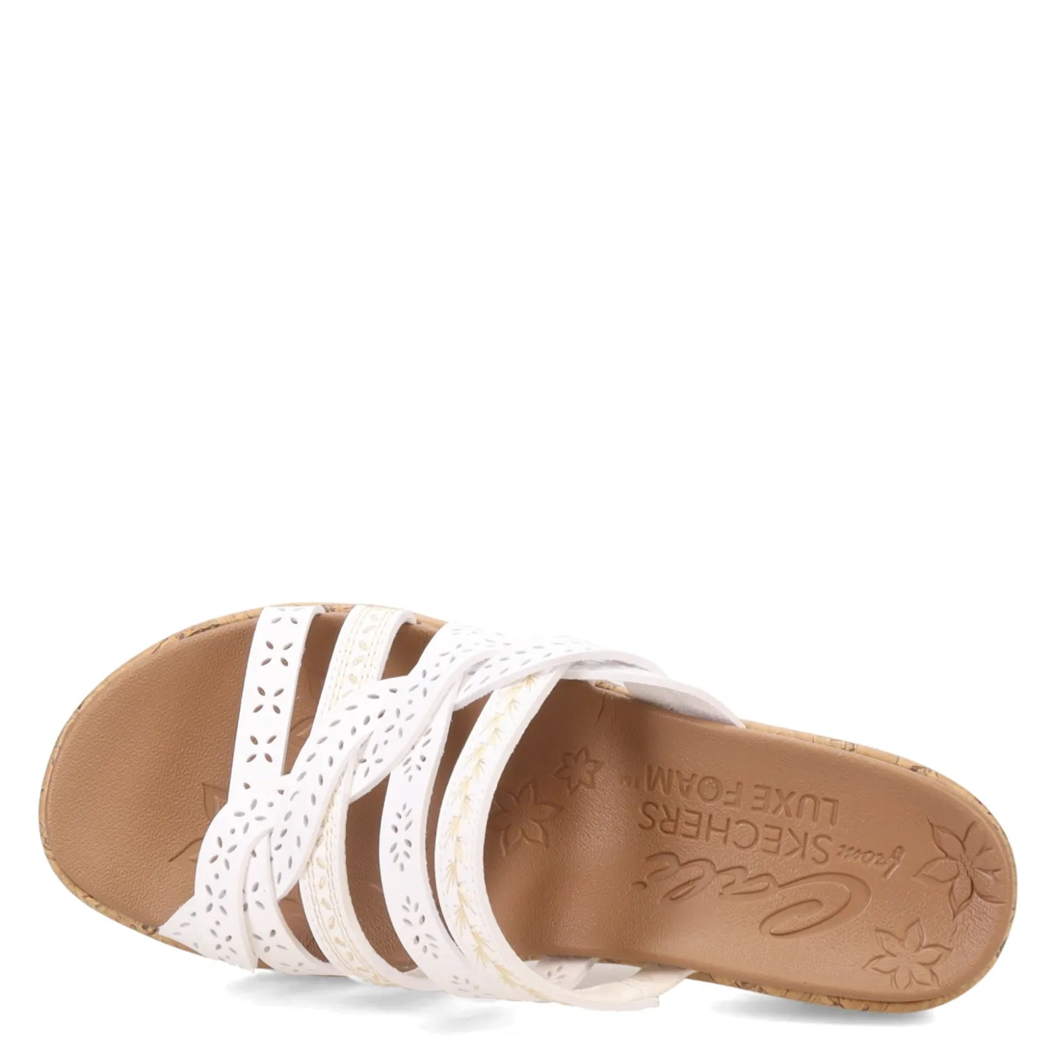 Wedges*Skechers Women's Cali, Beverlee - New Resort Sandal White