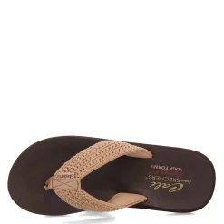 Flip Flops*Skechers Women's Cali, Relaxed Fit: Asana - Valley Chic Sandal Mocha