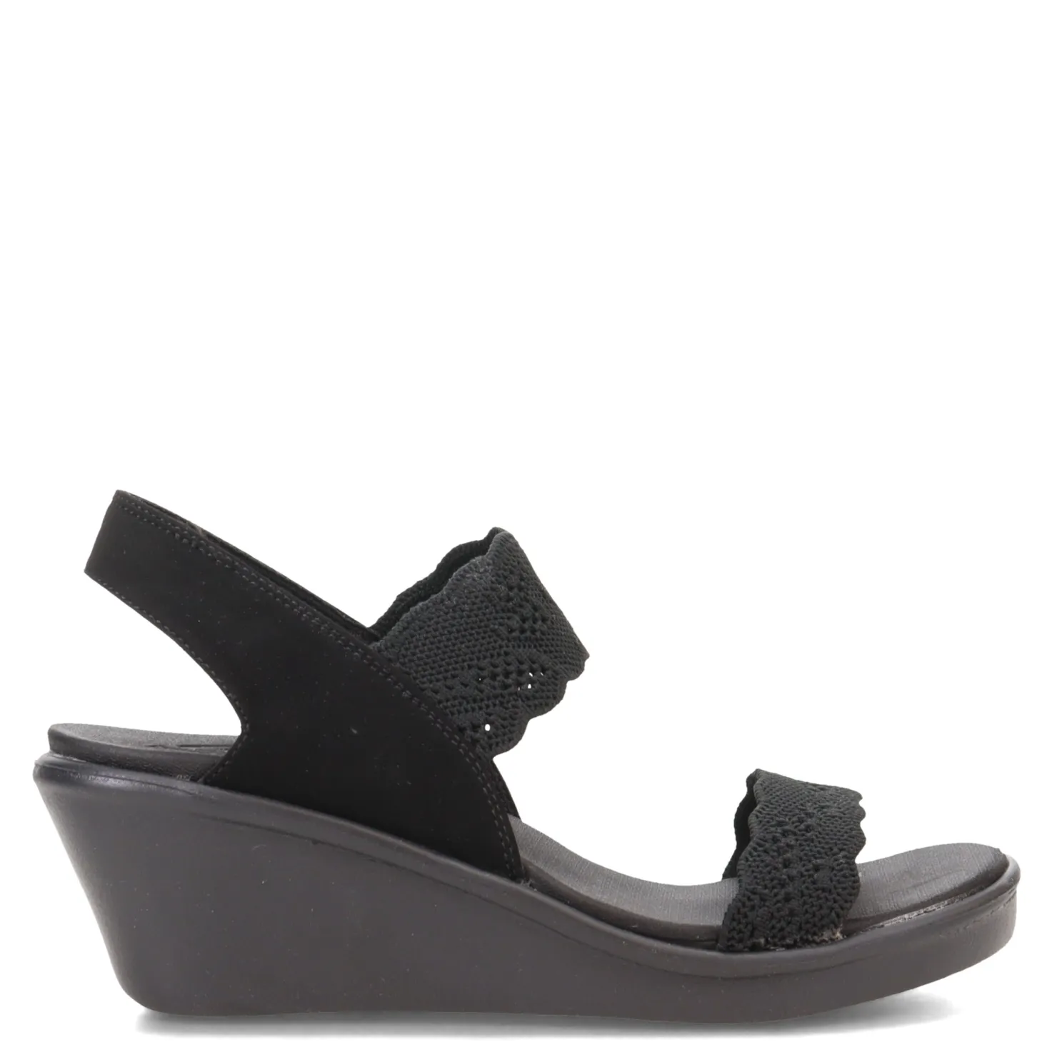 Wedges*Skechers Women's Cali, Rumble On - New Crush Sandal Black