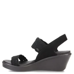 Wedges*Skechers Women's Cali, Rumble On - New Crush Sandal Black