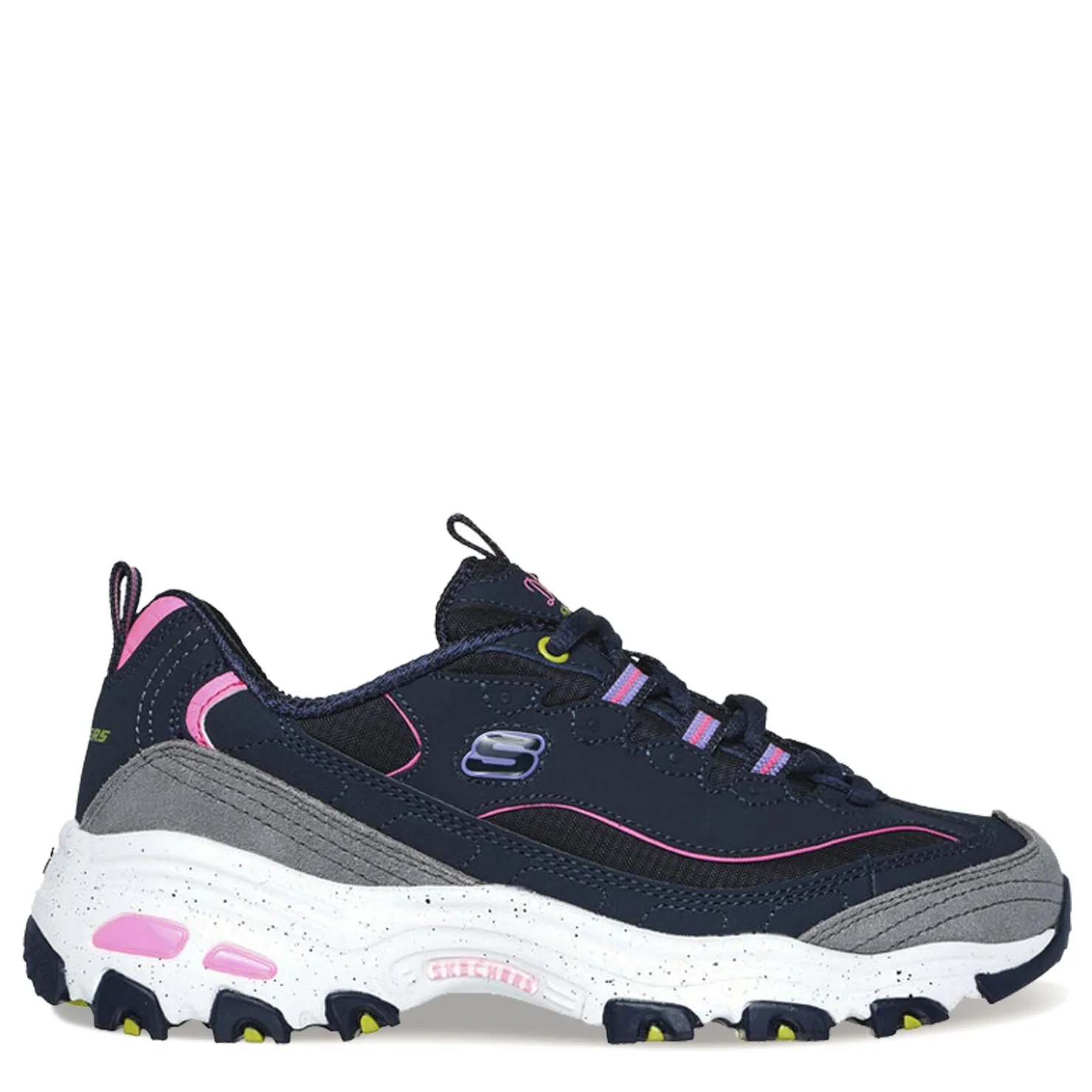 Walking*Skechers Women's , D'Lites - Bold Views Sneaker Navy Multi