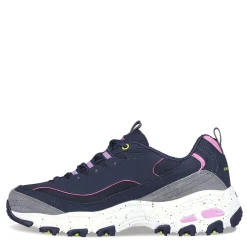 Walking*Skechers Women's , D'Lites - Bold Views Sneaker Navy Multi