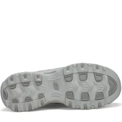 Walking*Skechers Women's , D'Lites - Fresh Start Sneaker - Wide Width White/Mesh/Silver