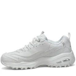 Walking*Skechers Women's , D'Lites - Fresh Start Sneaker White Silver