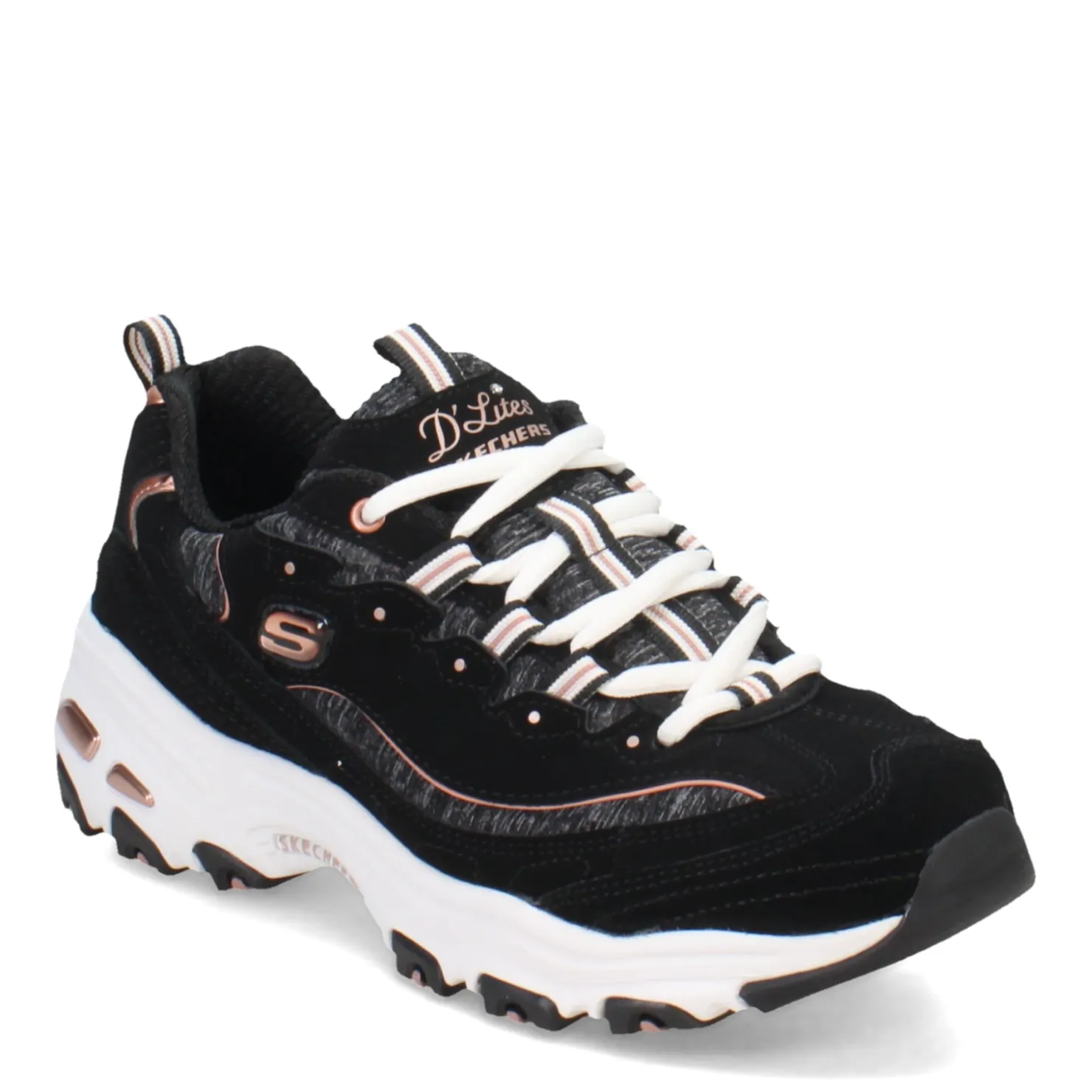 Fashion & Street*Skechers Women's , D'Lites - Me Time Sneaker Black/Rose Gold