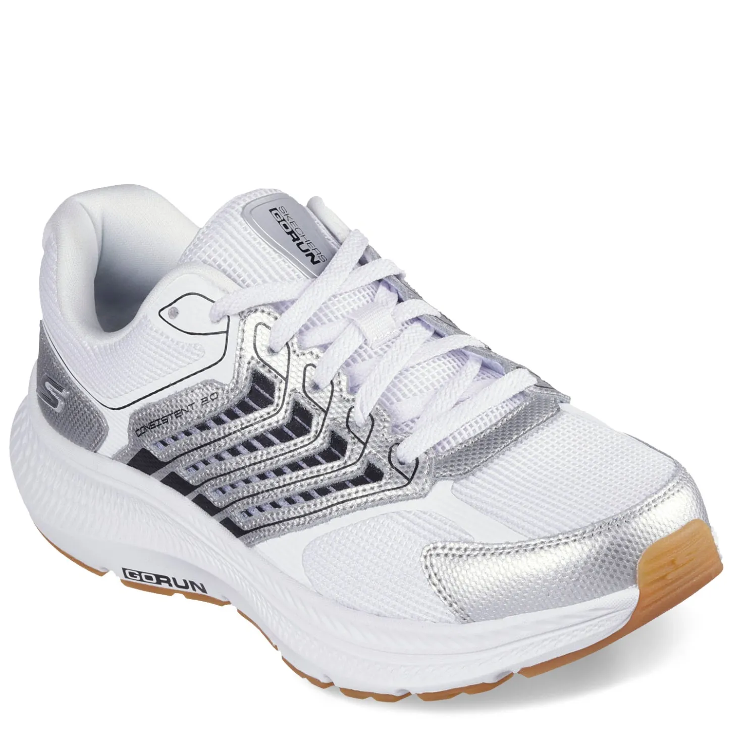 Running*Skechers Women's , Go Run Consistent 2.0 - Aragon Sneaker White/Silver/Black