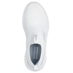 Running*Skechers Women's , GO RUN Elevate - Cadena Running Shoe White Silver
