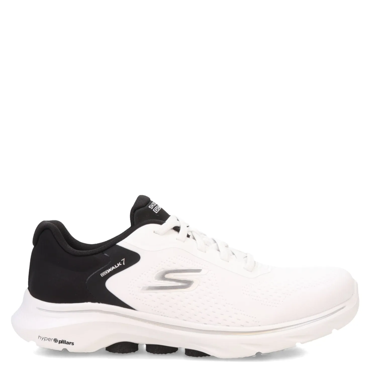 Walking*Skechers Women's , GO WALK 7 - Cosmic Waves Sneaker White Black